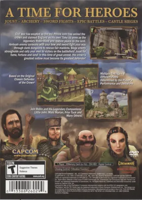 Robin Hood - Defender of the Crown box cover back